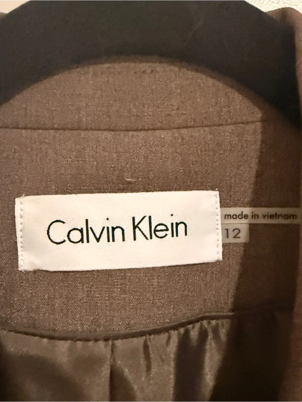 Calvin Klein Women’s Modern Fit Brown/Taupe Pantsuit – Blazer Size 12 + Petite P
